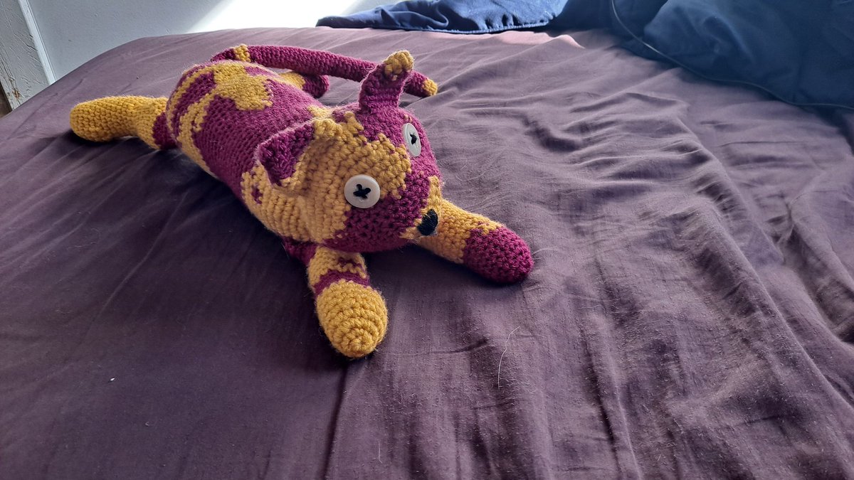 HandmadeHeartz's tweet photo. Cat plush draft V2: a stretched out and floppy girl. Not the end design but hey! It's progress!
This is my submission for #AutismAcceptanceMonth's #AutisticCreativeFestival's #InfiniTints prompts Unmasking Magenta AND AuTism Gold. 1/3 https://t.co/ylSQ2UES8J
