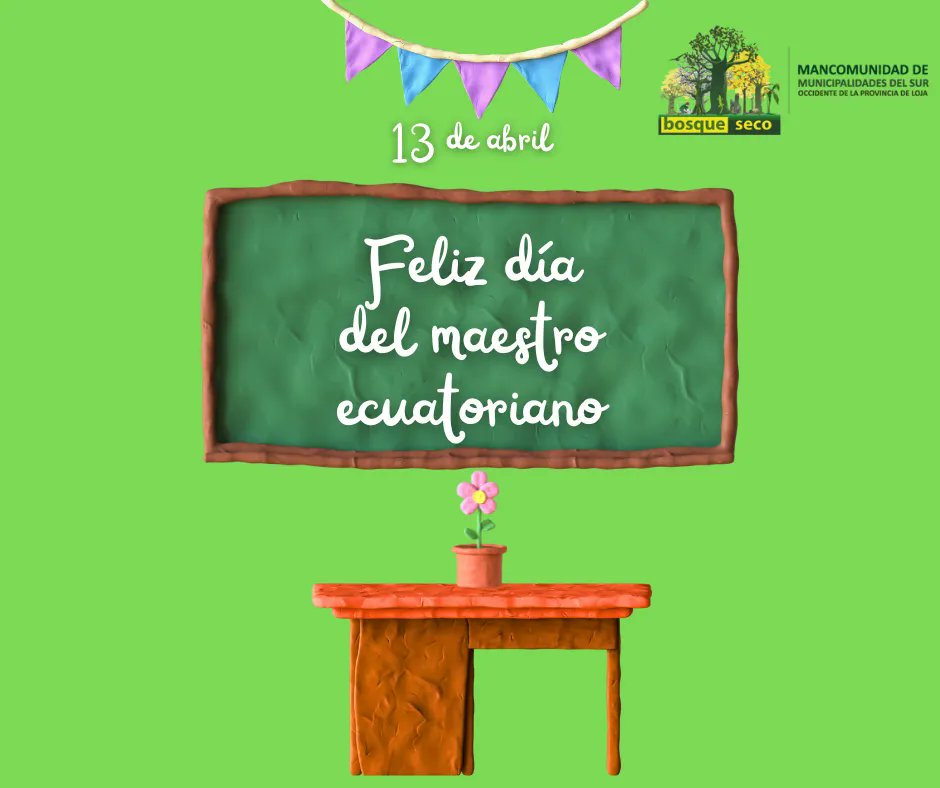 MBosqueSeco's tweet photo. 📌Un feliz día a los maestros y maestras de nuestro país 🇪🇨 https://t.co/R7PmyjV4Zf