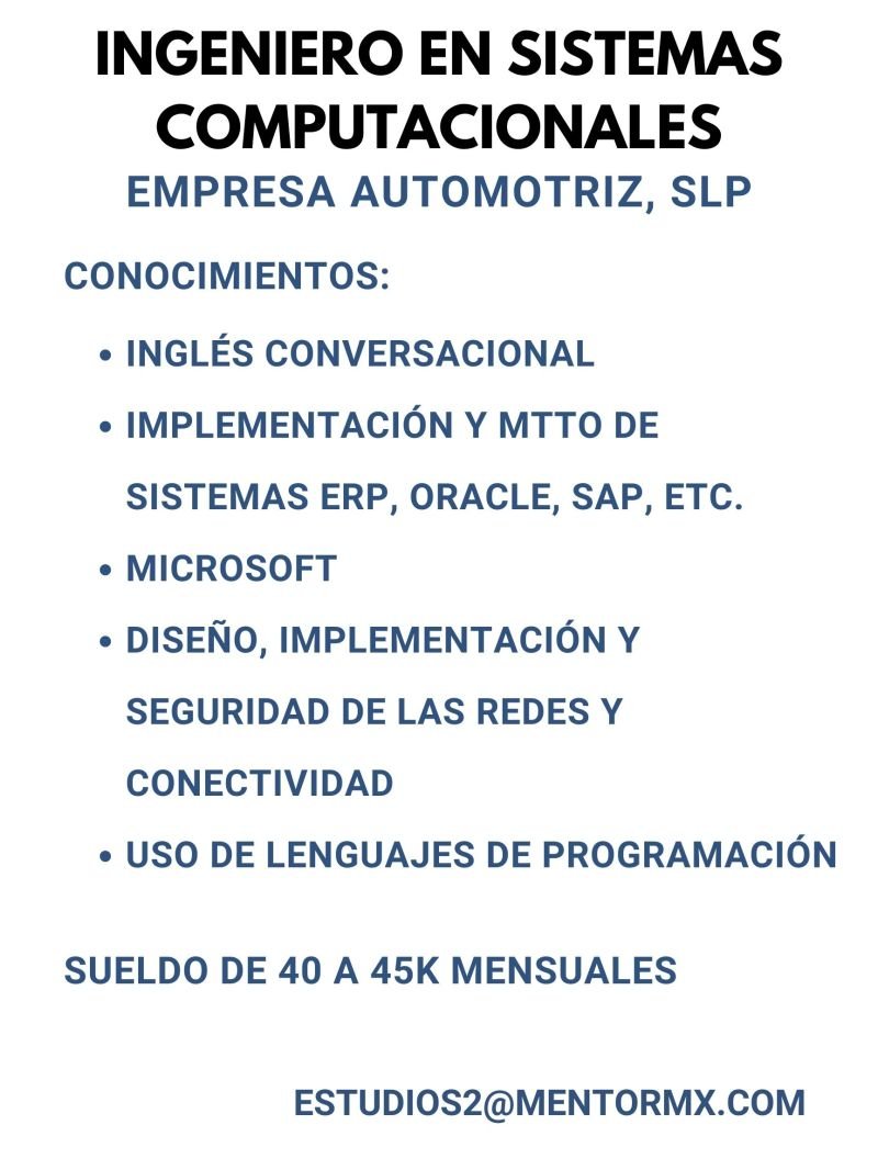 VACANTESCDMX's tweet photo. #EmpleoSLP https://t.co/lPkCYUPCdO