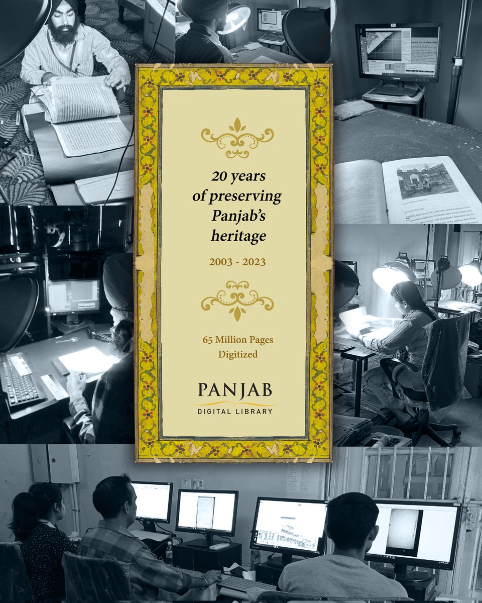 panjabdigilib's tweet photo. Excited to announce that PDL turns 20 on April 14th, 2023! Grateful to our team, volunteers &amp; community for their support. Over 2 decades, we've preserved &amp; promoted Panjab's heritage through digitization. Here's to many more years of #PreservingPanjabHeritage! #PDLTurns20 https://t.co/57xohMjGmk