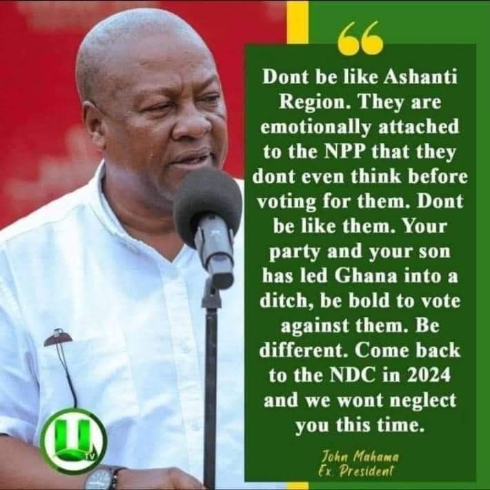 NanaAnsahObofou's tweet photo. JOHN MAHAMA INSULTS ASHANTIS........They don't think when voting..... https://t.co/G0OP10IXwc