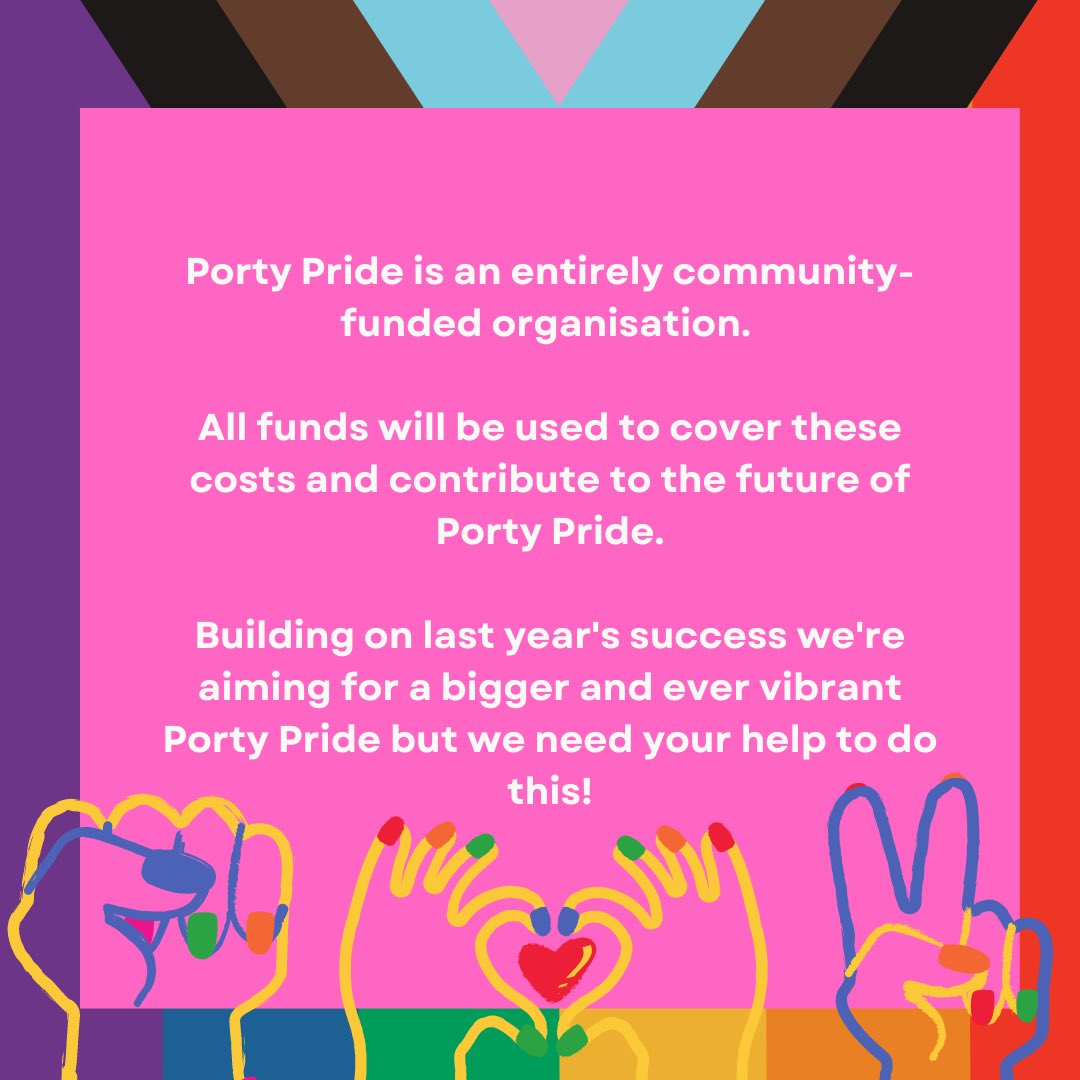 Porty Pride is an entirely community-funded organisation. We have a fundraiser that will allow us to create a #lgbtqpride for all of us🏳️‍⚧️🏳️‍🌈 - if you are able, pls support us + all funds will go to cover costs of #portypride ‘23 Love + thanks x 🏳️‍⚧️🏳️‍🌈 x gofund.me/e6d2dc66