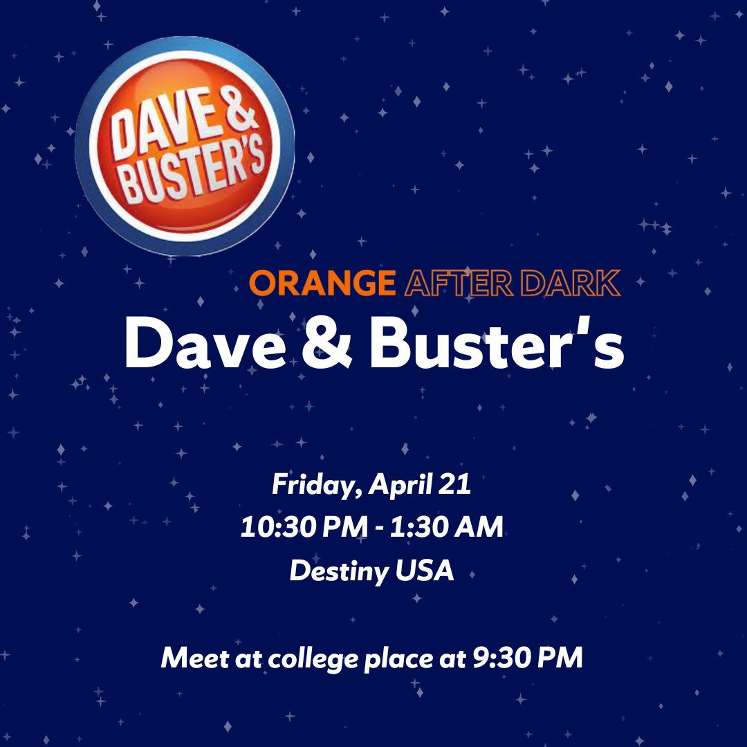 CuseActivities's tweet image. Enjoy a night filled with classic arcade games, video games and more! Win tickets and claim your prize. Ticket includes a pre-loaded power card, food, and transportation to and from the venue. Please note: No backpacks will be allowed in the venue.