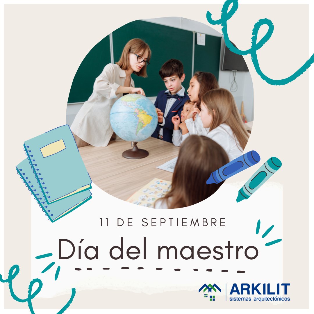 ARKILIT_SA's tweet photo. Enseñar es escribir en el corazón de un niño, es dejar huella en la vida de una persona. ¡Feliz Día del Maestro!
#Arkilit reconoce esa labor diaria que todos los educadores que forman seres humanos excepcionales día a día.
#maestro #profesor #adnarkilit #13abril #diadelmaestro https://t.co/bSrOSyF23u