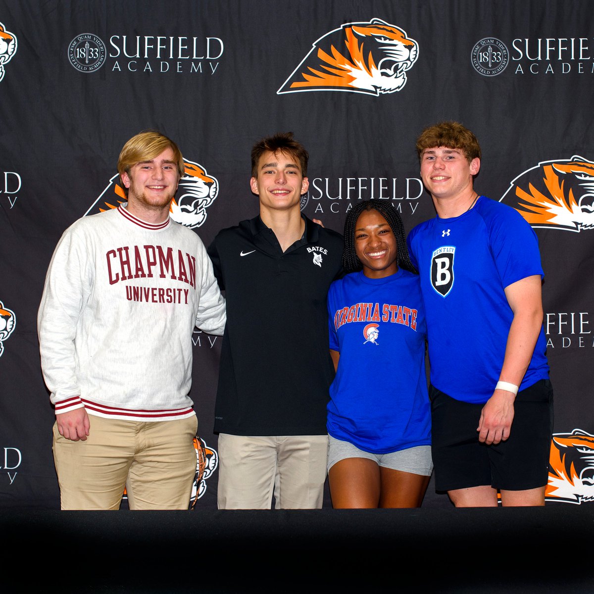 SuffieldAcademy's tweet photo. On April 12 Suffield Academy celebrated and recognized more students who committed to play college athletics next year. Congratulations to our Tiger student-athletes!β¨
#suffieldforlife #gotigers #essequamvideri
@Bates_Football @BentleyFalcons @ChapmanSports @VSUsports https://t.co/FgtB4ORdwi