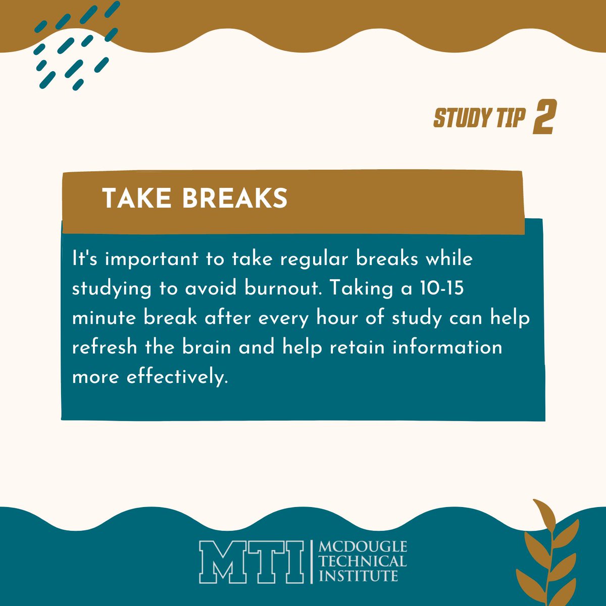 At MTI we understand that effective study tips can help students learn new skills and techniques that can make them more efficient in their studies, save time and ultimately learn faster. Here are two tips we thought would be helpful.

#StudyTips #MTI #CollegeLife