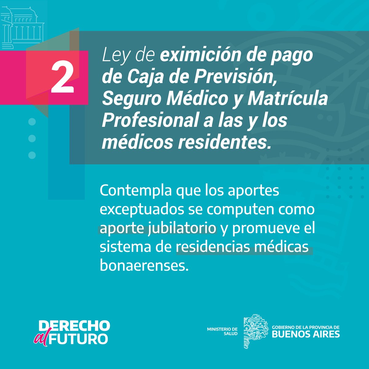 SaludBAP's tweet photo. La Legislatura de @BAProvincia aprobó 3 proyectos de ley prioritarios:

1⃣ Ley de excepción y de incorporación de disciplinas a la Ley 10471
2⃣ Ley para eximición de pagos a residentes
3⃣ Ley de acceso libre y gratuito al agua en locales bailables y bares

https://t.co/a0igHr1X11 https://t.co/cFjUIcvNfL