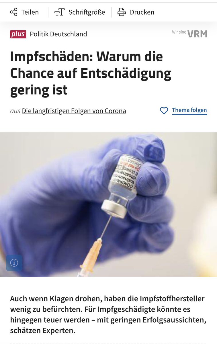 jeha2019's tweet photo. Auch der Kollege Christian Becker teilt meine erheblichen Bedenken bzgl. der Erfolgsaussichten von Klagen bei #Impfschäden und weist diesbezüglich zu Recht auf die Aufklärungspflichten von Anwältinnen und Anwälten hin. @VRMwirbewegen 

„Insgesamt werden Medienberichten zufolge mehrere Hundert Betroffene anwaltlich vertreten, von denen einige bereits vor Gericht gezogen sind. Es geht um Schadensersatz und Schmerzensgeld. Doch ganz so leicht, wie mancher Bericht vermuten lässt, ist die Sache nicht, denn die rechtlichen Hürden sind enorm, wie Rechtsanwalt Christian Becker aus Trier sagt. Der Fachanwalt für Medizinrecht hält die Erfolgsaussichten einer Klage im Moment für sehr gering.

[…]

Denn eigentlich müssen Patienten, die vermuten, einen Schaden durch ein Arzneimittel erlitten zu haben, nichts beweisen. Der Hersteller muss beweisen, dass der Schaden nicht von dem Medikament kommt. Doch das ist im Fall der Corona-Impfstoffe genau umkehrt. Und es sei momentan ziemlich unmöglich zu beweisen, dass der Corona-Impfstoff einen Schaden verursacht hat, sagt Becker – selbst wenn man sich hierbei auf wissenschaftliche Publikationen zur Schadhaftigkeit des Impfstoffes oder fehlende Wirksamkeitsstudien beziehen wolle. „Es reicht nicht, wenn man in einem Prozess irgendeine beliebige Studie zitiert“, so der Anwalt. Normalerweise würden solche Verfahren durch Sachverständige entschieden, die die Studien auswerten. Becker hat schon viele Arzthaftungsverfahren geführt und weiß, wie schwierig solche Fälle sind. Sie gehen oft über mehrere Instanzen und können Jahre dauern. Am Ende seien fast alle Verfahren davon abhängig, dass der Beweis gelingt.

[…]

Er befürchtet, dass einige seiner Kollegen die Chance sehen, durch Impfschäden Geld zu verdienen. Und er gibt zu bedenken, dass auch Anwälte eine Aufklärungspflicht haben – zumal der Mandant unter Umständen hohe Kosten hat, wenn er aus eigener Tasche bezahlt. In jedem Fall wende er Nerven auf und man müsse aufpassen, dass zu seinem körperlichen Schaden nicht noch psychische Belastungen hinzukommen.“ 

👇🏽 @ARDde @ZDF @welt 
https://t.co/lprlEsdyfq