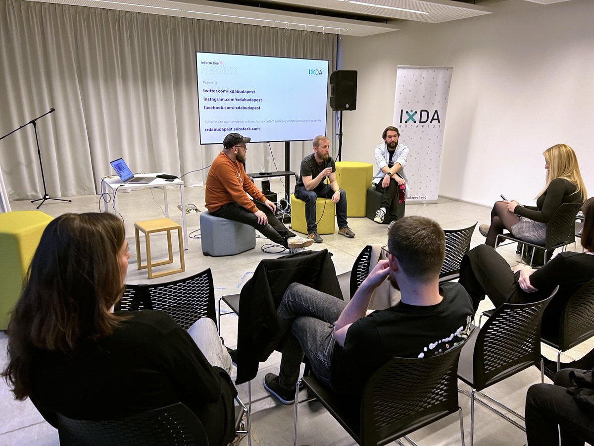 Two inspiring talks from the conference and a great discussion with the audience about post-humanistic design at our <a href="/ixdconf/">Interaction Week</a> Interaction 23 Redux event yesterday with <a href="/csertanakos/">Csertán Ákos</a> and <a href="/calibaen/">Norbert Krizsán</a>