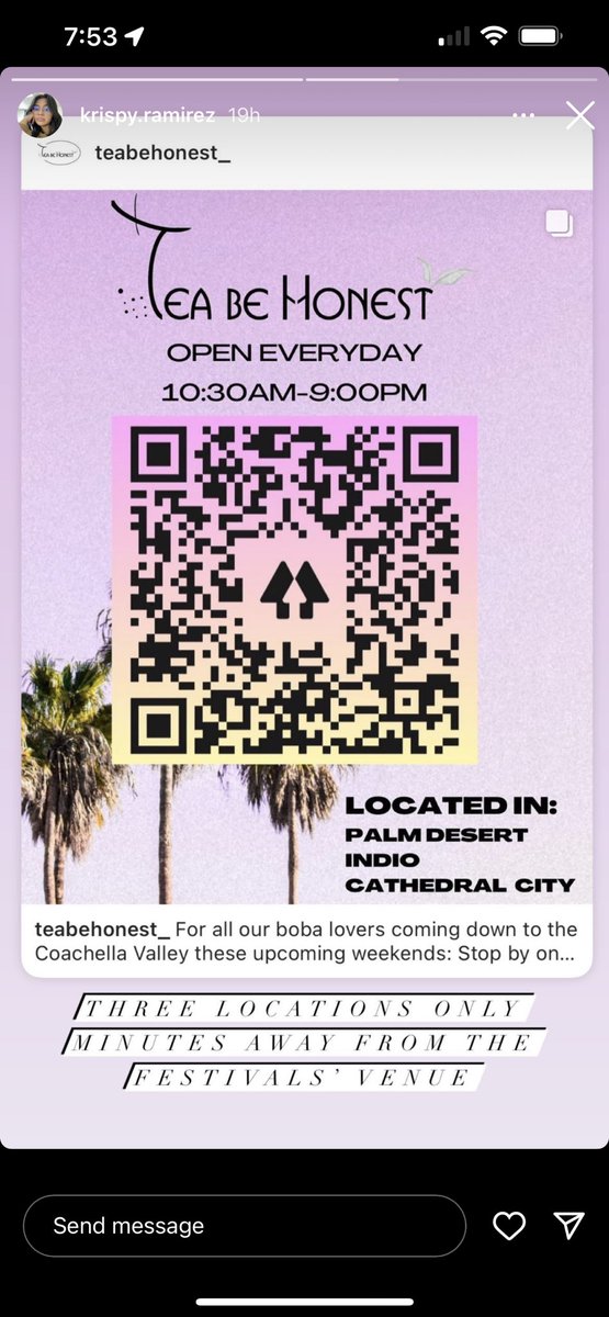 jon_cal530's tweet photo. If you’re coming to the valley from coachella and you like boba, try @TeaBeHonest https://t.co/PhWURQPmKF