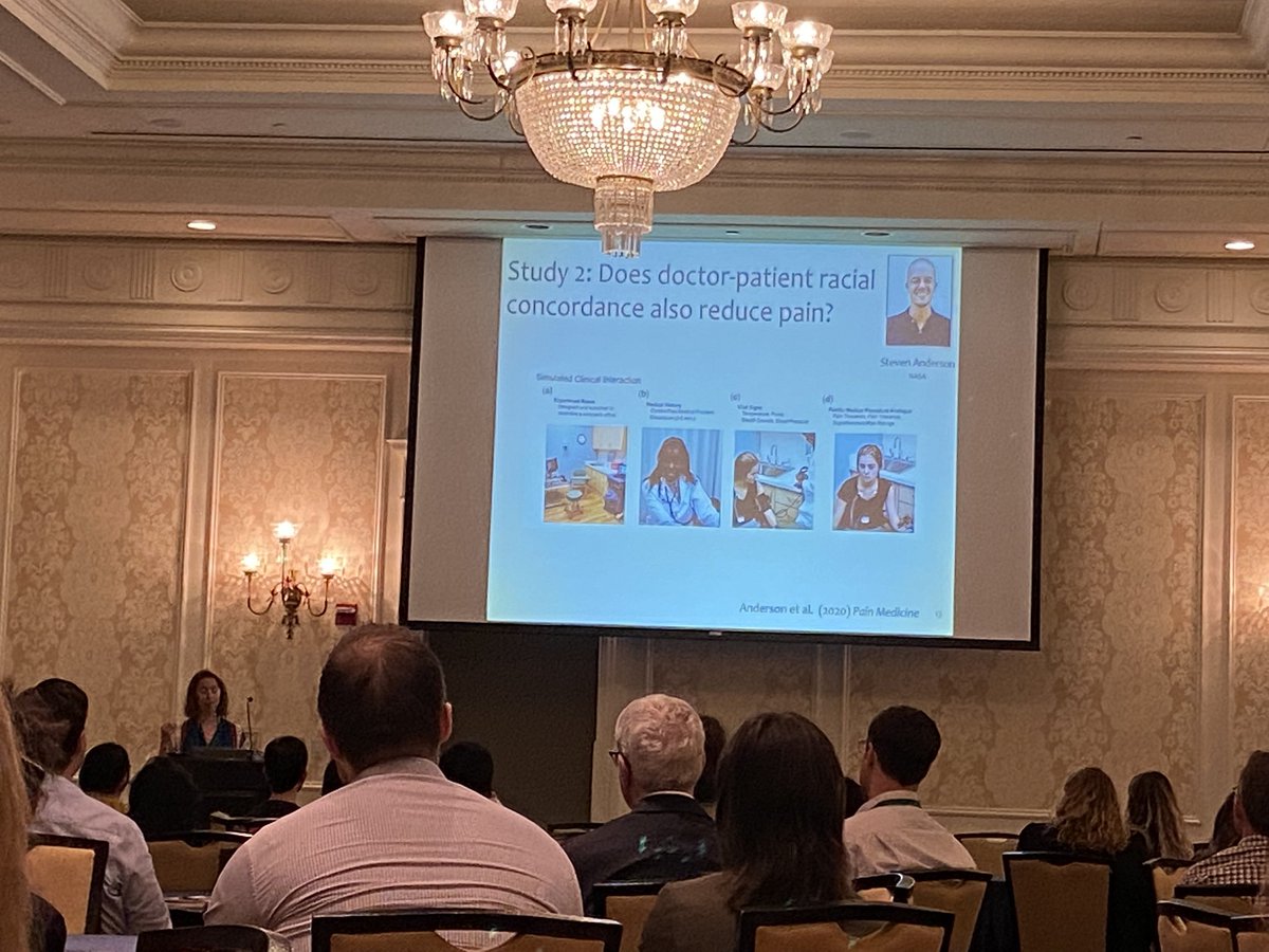 dr_thesia's tweet image. Black patients reported reduced pain with racial concordance. Physiological response to pain was most reduced for those who had previously experienced discrimination. #USASP2023
Representation matters.