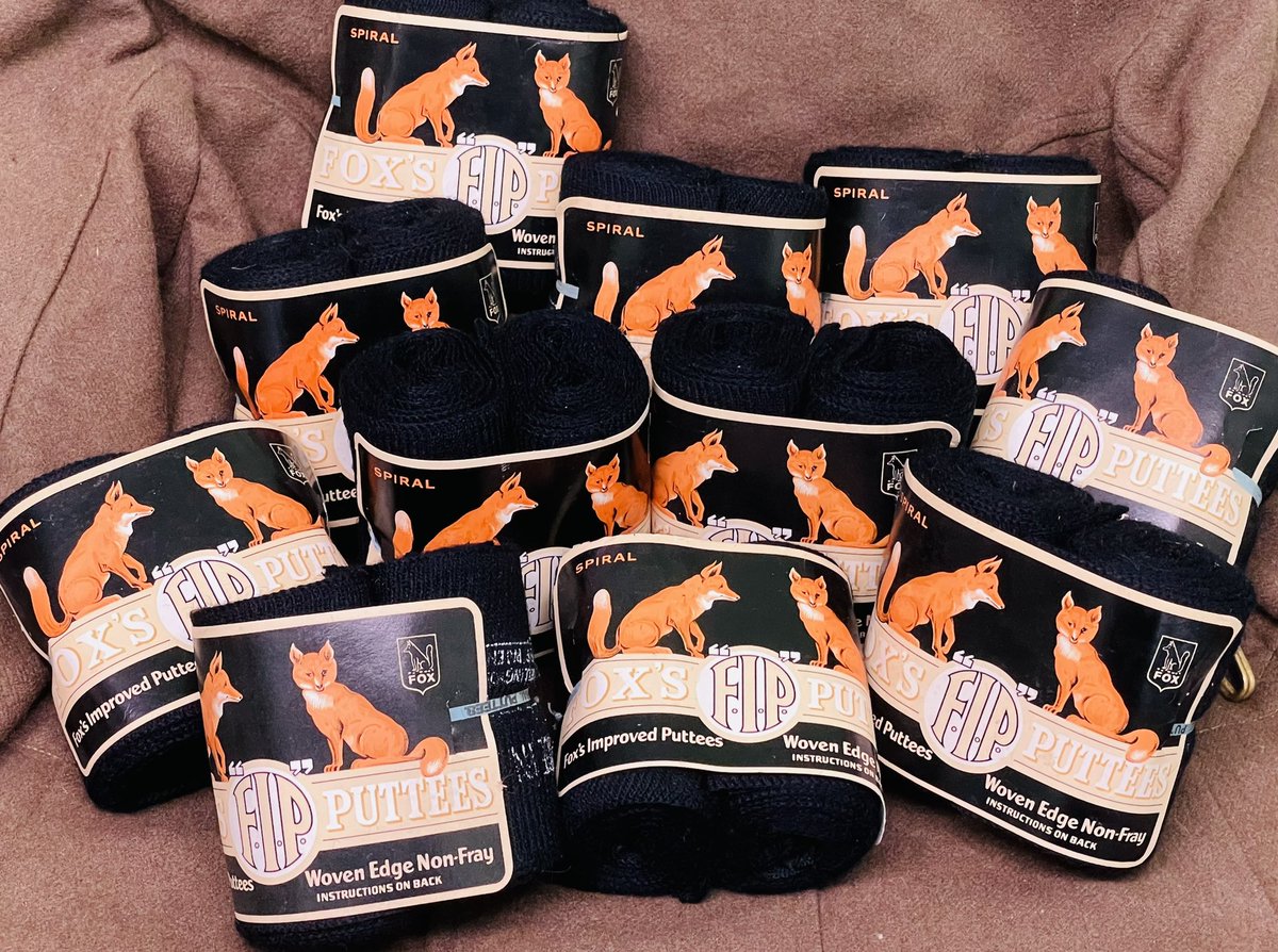 khakidevil's tweet photo. We have been having a rummage for some uniforms this afternoon and came across a stash of original, brand new, dark blue Fox’s Puttees, still wrapped in their original blue tape and packaging.
We were so surprised to see them we thought we would share them with you all!
#Puttees https://t.co/HWiJtUlo5R