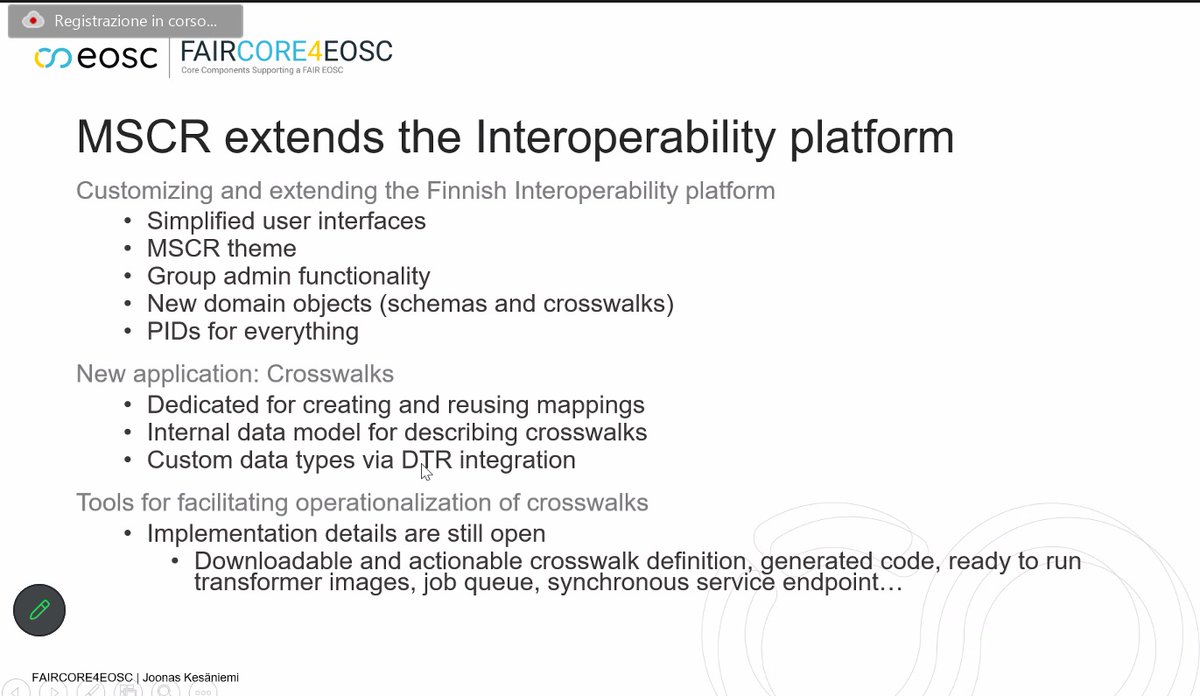 fairimpact_eu's tweet photo. Tommi Suominnen from @FAIRCORE4EOSC presents at FAIR-IMPACT workshop a mapping registry approach from the project, using real use-cases from @CLARINERIC @OpenAIRE_eu & #B2DROP #B2SHARE from @Eudat_eu Know more insights! Check our event page https://t.co/iVTvuXIFvi https://t.co/odVX3tXCal