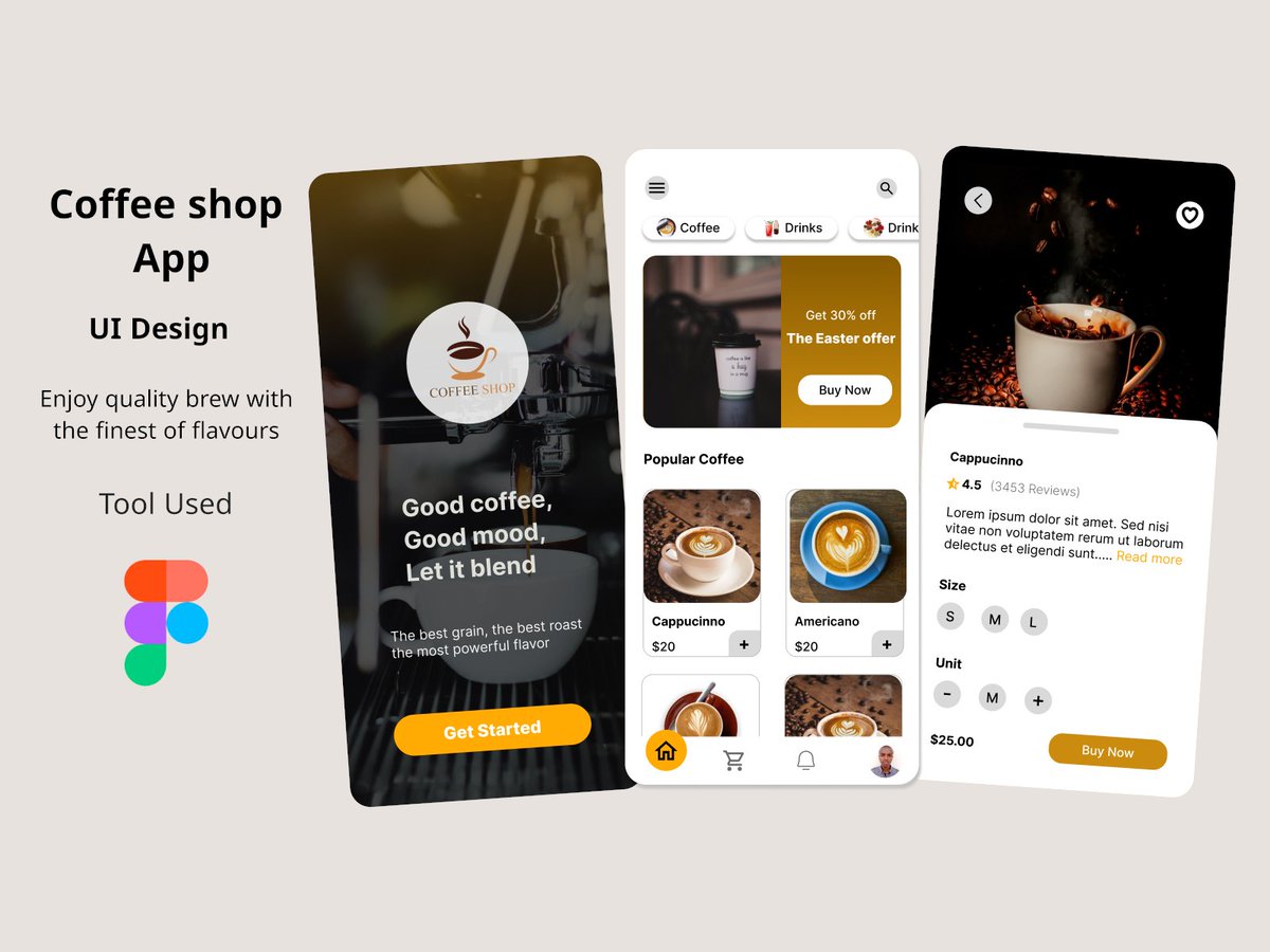 richiegachuhi's tweet photo. Get your caffeine fix with ease and style! Our sleek and intuitive coffee app design will revolutionize your morning routine β #UIUXdesignchallenge #coffeeappdesign #uiuxdesigner #uidesign #designcommunity #designgod #designerlife #uiux #uiuxdesigner https://t.co/3ojMc0Q9qM