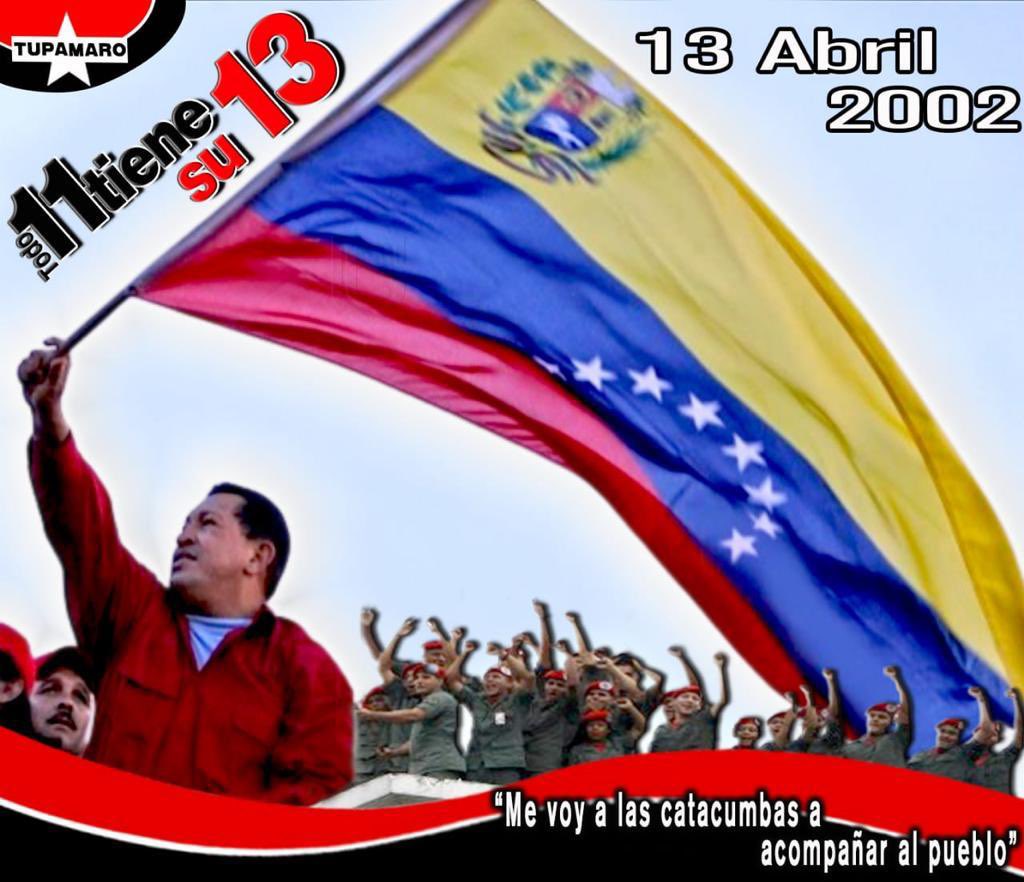 #13Abr Van 21 años de aquella gesta heroica cívico-militar en la cual el pueblo venezolano derrotó en menos de 48 horas al fascismo internacional, de aquella emboscada imperialista quedó ratificada la lección histórica de que un PUEBLO UNIDO JAMÁS SERÁ VENCIDO!