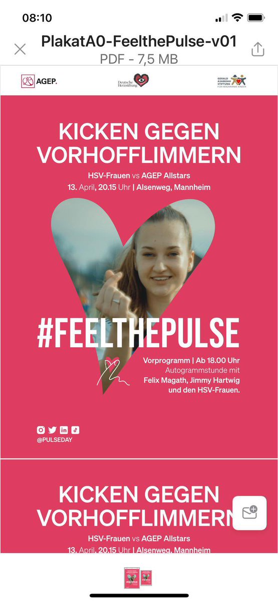 RolandTilz's tweet photo. @IkerCasillas @joselmerino @pulse_day_ @EHRAPresident @AGEP_DGK @Felix_Magath_ @jongichun ⚽️Thank you @IkerCasillas, @EHRAPresident @Felix_Magath_ #nurderHSV @svw07 for supporting our campaign
❤️#feelthepulse and #keepyourrhythm
@Herzstiftung #EHRA #EHRA2023 #DGKJahrestagung #CardioTwitter @YoungDgk @pulse_day_ @AGEP_DGK #UKSH @jongichun https://t.co/X3zOjrivjr