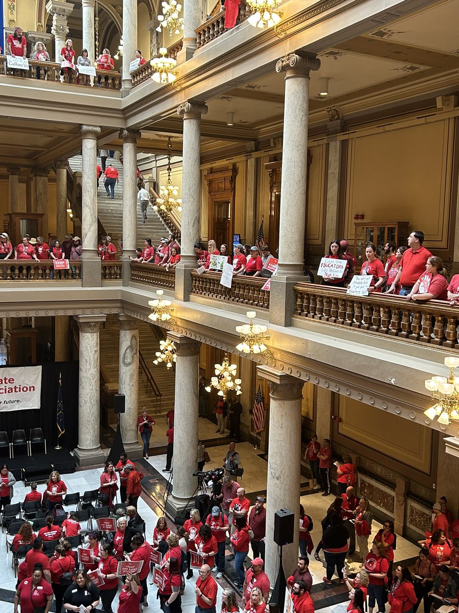 At the Statehouse today to support our teachers across the state of Indiana! 

#RedforEd 
<a href="/ISTAmembers/">Indiana State Teachers Association (ISTA)</a> 
<a href="/AFTIndiana/">AFT INDIANA</a>