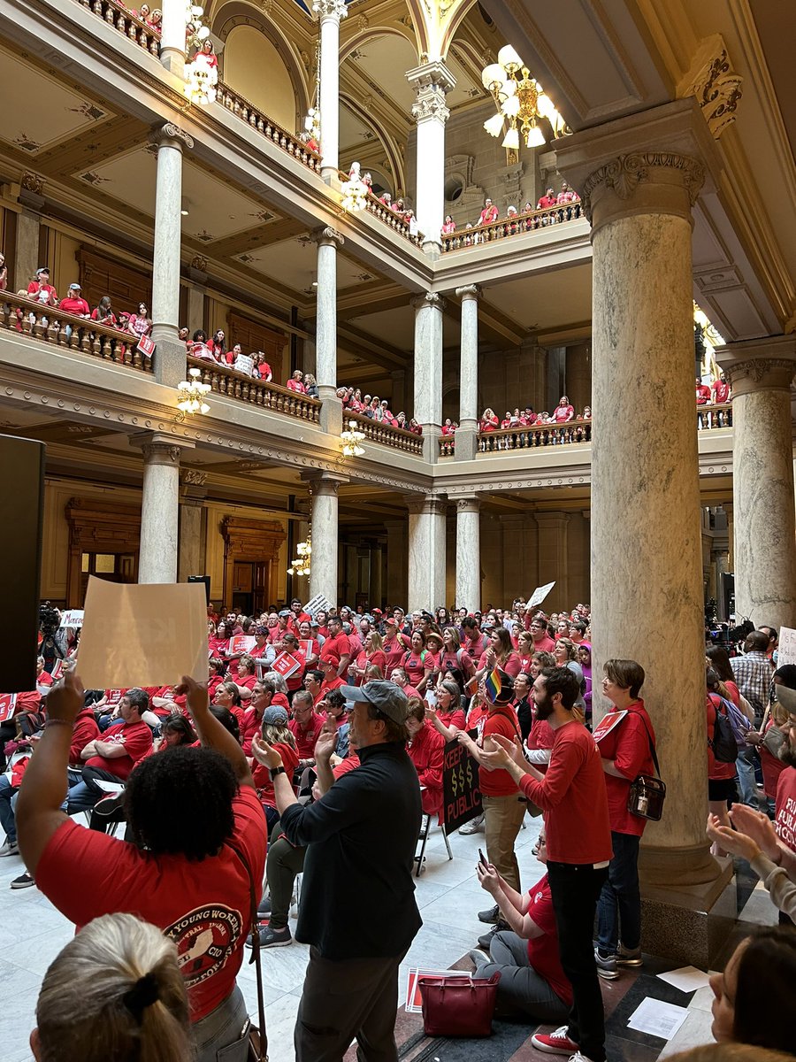 INAFLCIO's tweet photo. At the Statehouse today to support our teachers across the state of Indiana! 

#RedforEd 
@ISTAmembers 
@AFTIndiana https://t.co/mw810PFNiY