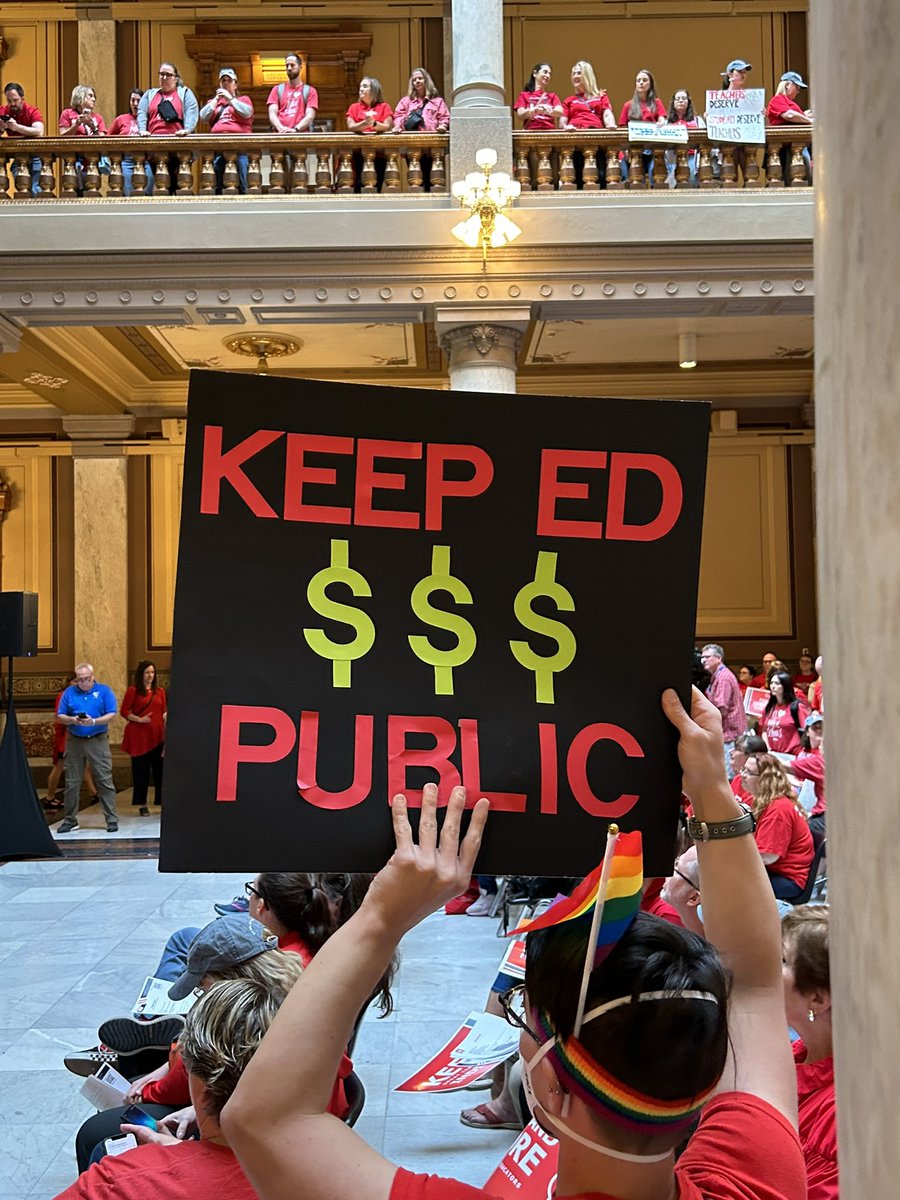 INAFLCIO's tweet photo. At the Statehouse today to support our teachers across the state of Indiana! 

#RedforEd 
@ISTAmembers 
@AFTIndiana https://t.co/mw810PFNiY