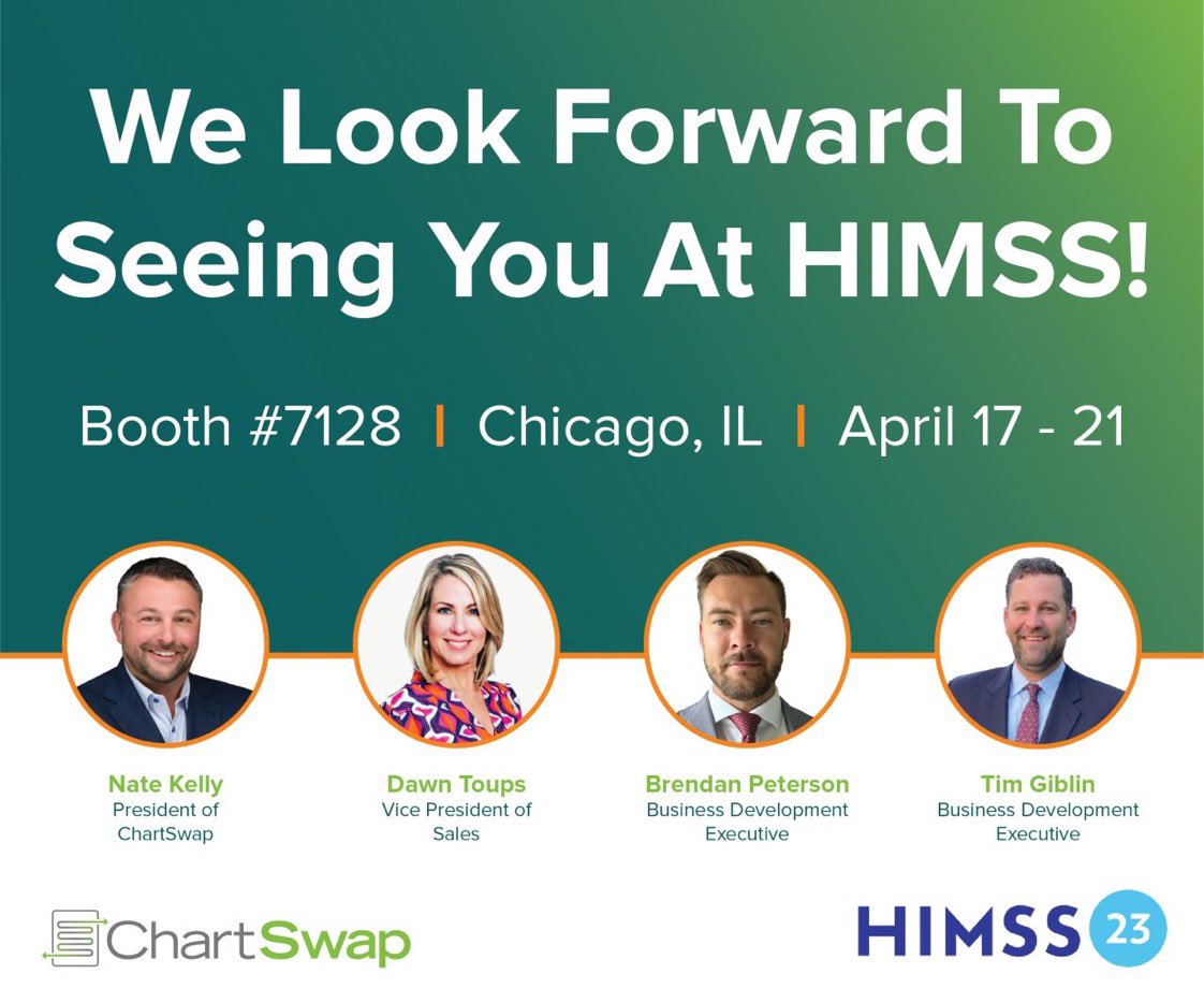 Nate_Kelly1's tweet photo. I’m looking forward to reconnecting friends and colleagues from across the healthcare and #HCIT industries at #himss2023! #HIMSS23 @chartswap https://t.co/NGiihB3M1K