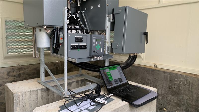 Sinewaveuk's tweet photo. To show you that we do actually do work in between the jokes and tomfoolery, here is a picture from one of our commissioning engineers, carrying out testing on a substation which will enable EV charging for a bus depot in Twickenham.  Nice eh? https://t.co/7lIbP0eoyt