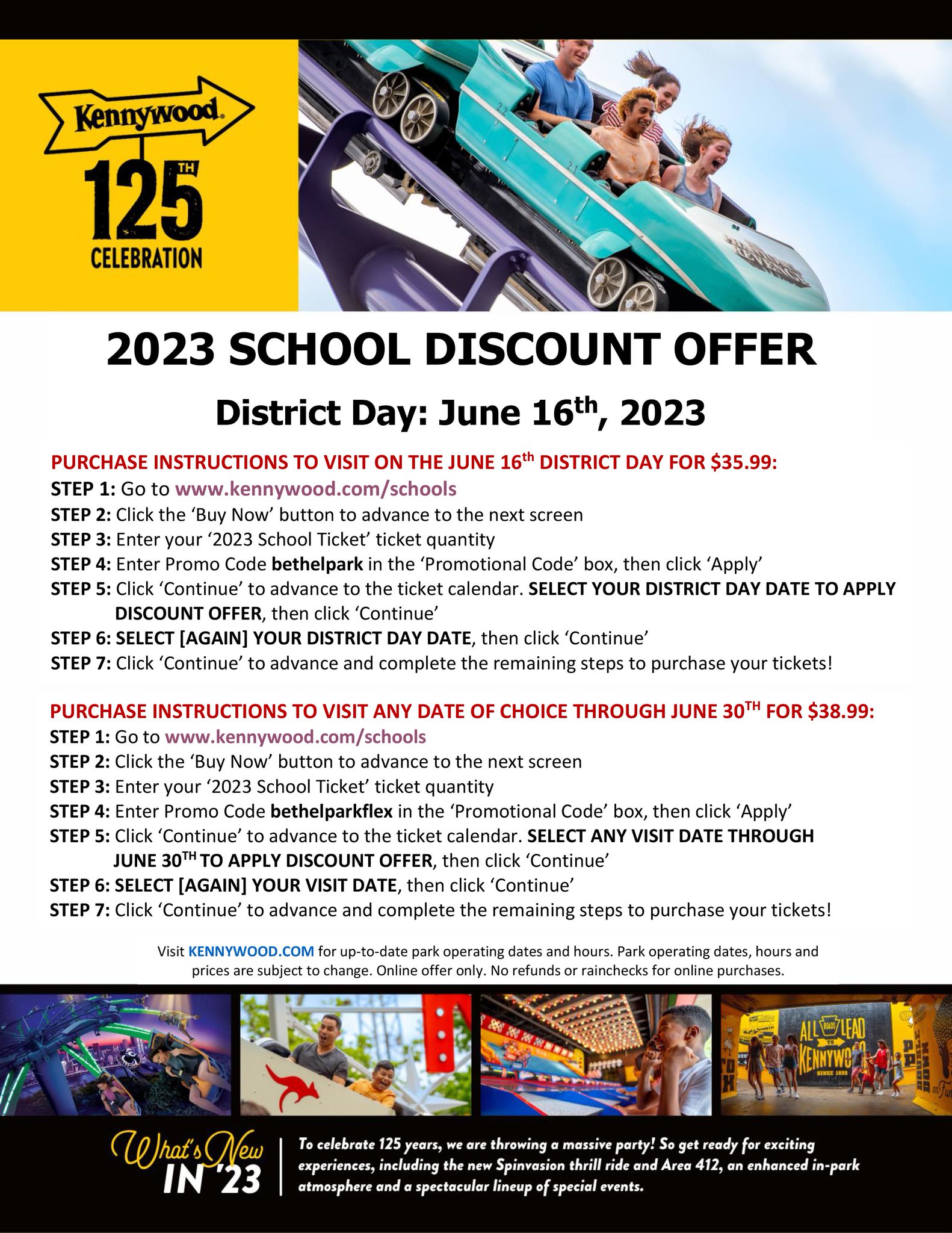 Bethel Park Schools on Twitter "Tickets to BPSD's Kennywood Day (6/16