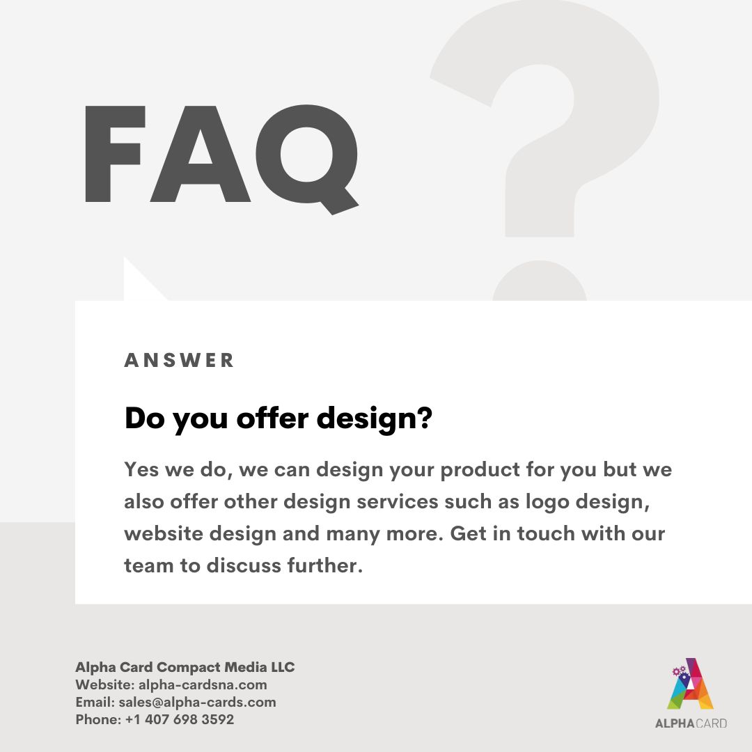 AlphaCard_NA's tweet image. At Alpha Card we endeavour to respond to all questions as soon as possible. Here is one that we tend to get quite a lot. If there is anything else that you would like to know about our engaging print marketing solutions, please get in touch.
alpha-cardsna.com/contact/