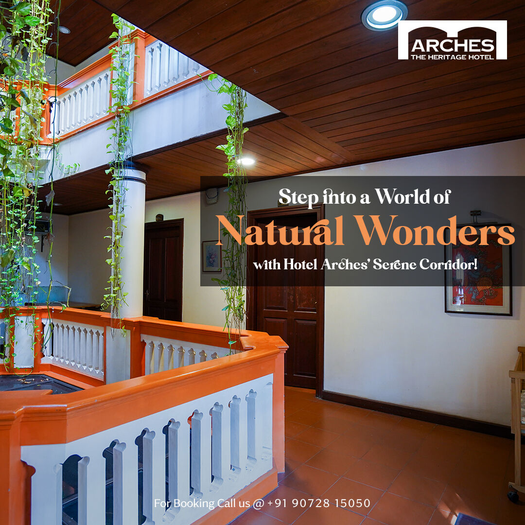 Experience the wonder of nature with a walk through the serene corridor at Hotel Arches. 

For bookings call us: +91 9072815050

#NaturalWonders #SereneCorridor #HotelArches #NatureLover #EscapeIntoNature #TravelGoals #BeautifulHotels #Wanderlust #Greenery #FreshAir