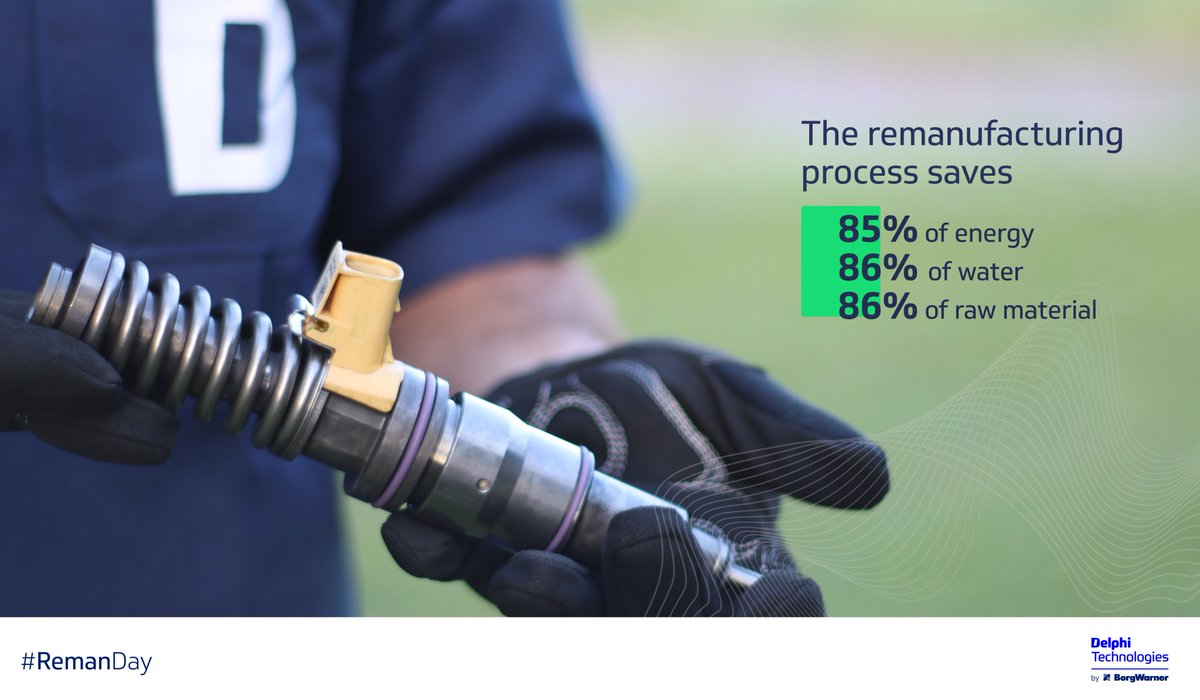 delphiautoparts's tweet photo. Remanufacturing is more than a process, it's also an environmental solution! That's why we celebrate #RemanDay. 🍃💙
Our remanufactured injectors are quality checked, performance tested and made to fit your exact specifications. https://t.co/r3V2tkvboD