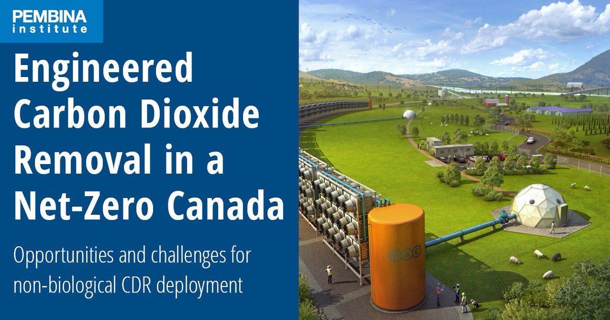Pembina's tweet photo. Carbon dioxide removal (CDR) has a role to play in Canada's path to #NetZero by 2050. We need to reduce most of our GHG emissions, but for those we can’t, CDR can bring us down to net-zero.  

Learn more in our new report ➡ https://t.co/gE50RDlXPv https://t.co/76h9ktHSJ4