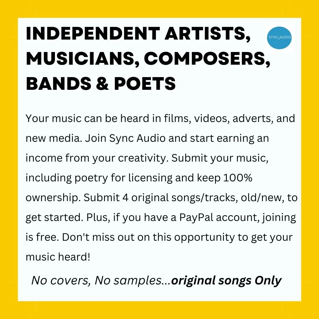 SyncAudio's tweet image. Connect with industry professionals and increase your chances of success with our music licensing company. Join now!
#independent #unsigned #independentmusic #unsignedtalent #bands #musicians #artists #music #singer #songwriter #licensing #poet #poetry #musicbusiness #composer