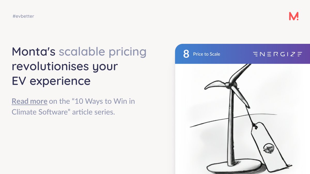 montadotcom's tweet photo. 🌟 We're featured in @EnergizeVc's "10 Ways to Win in #ClimateSoftware" series! 

🚀💥 Monta is recognized as a best practice for #sustainability SaaS startups and how to price yourself to scale in the ever-growing #EV industry. 🔋🚗

Read more: https://t.co/A1drk7f6K3   👈 https://t.co/Q2WQb7OFyb