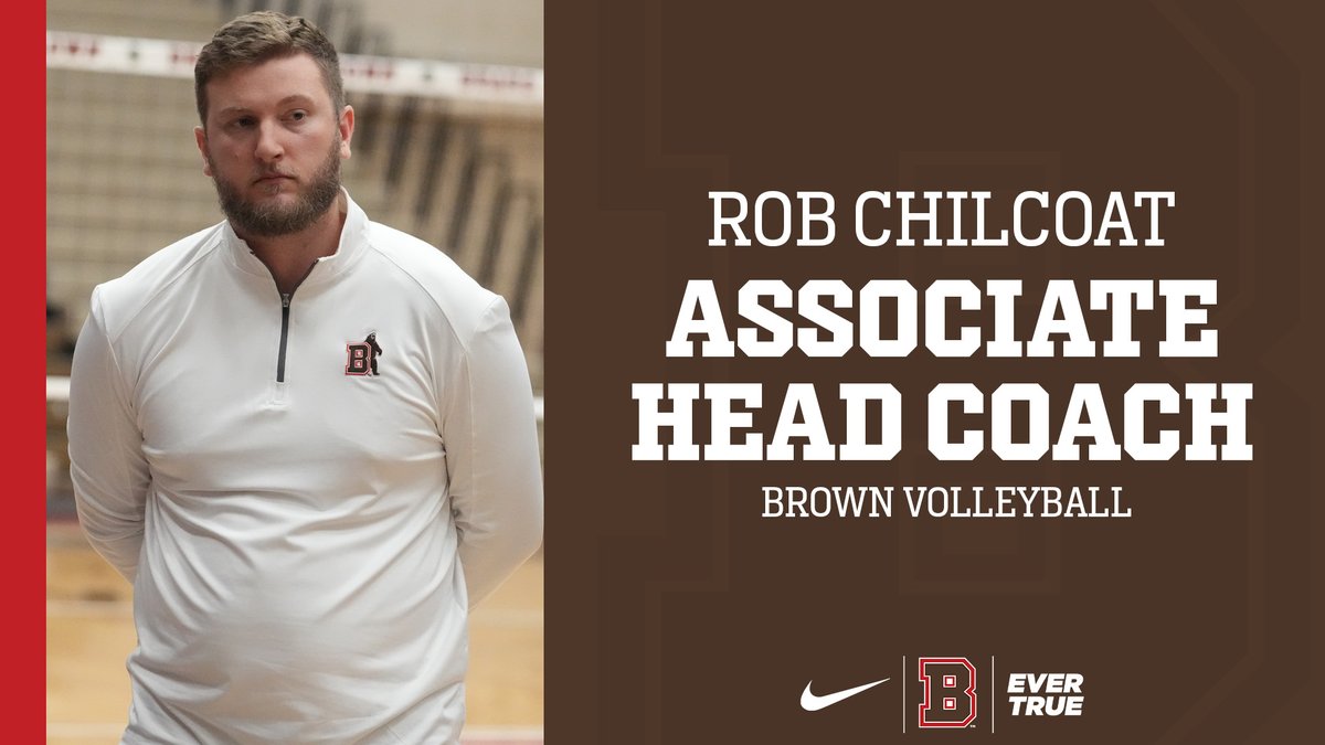 BrownU_VB's tweet photo. Excited to announce we have promoted Rob Chilcoat to Associate Head Coach! 

Congratulations Rob! 

https://t.co/SeY2vd4L3M

#EverTrue https://t.co/MVadTK76ff