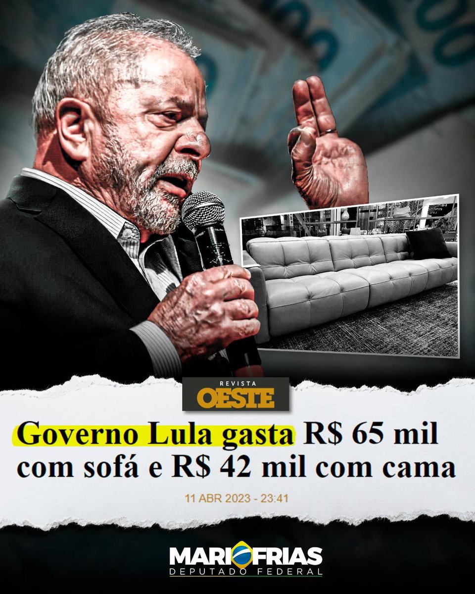 mfriasoficial's tweet photo. 65 mil com sofá e 42 mil com uma cama. Enquanto isso, o pobre vai pagar imposto de 60% nos produtos da Shein, Shoppee e etc. https://t.co/o6fGdYtxnN