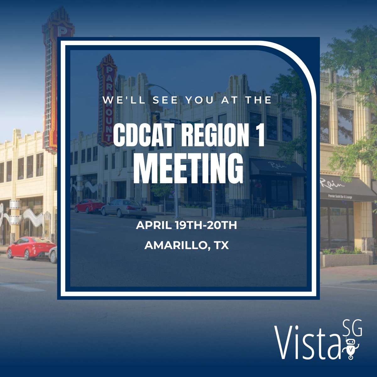 VistaSG's tweet image. We&apos;ll see some of you at the Region 1 CDCAT meeting in Amarillo, TX next week! #governmentsolutions #documentmanagement #countyclerks #districtclerks #digitze #automate #protect