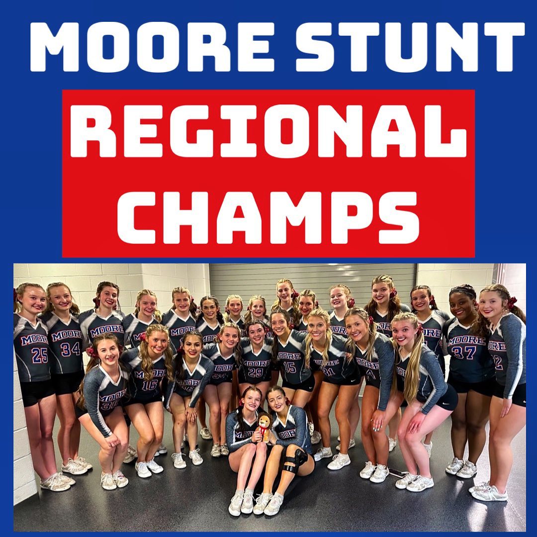 MoorePublicSch's tweet photo. Congratulations on the Regional win, Moore Stunt! Good luck at Stunt State! π β€οΈ π¦ #msppride #LionPride @MooreHS1 https://t.co/NxI5Tddif5
