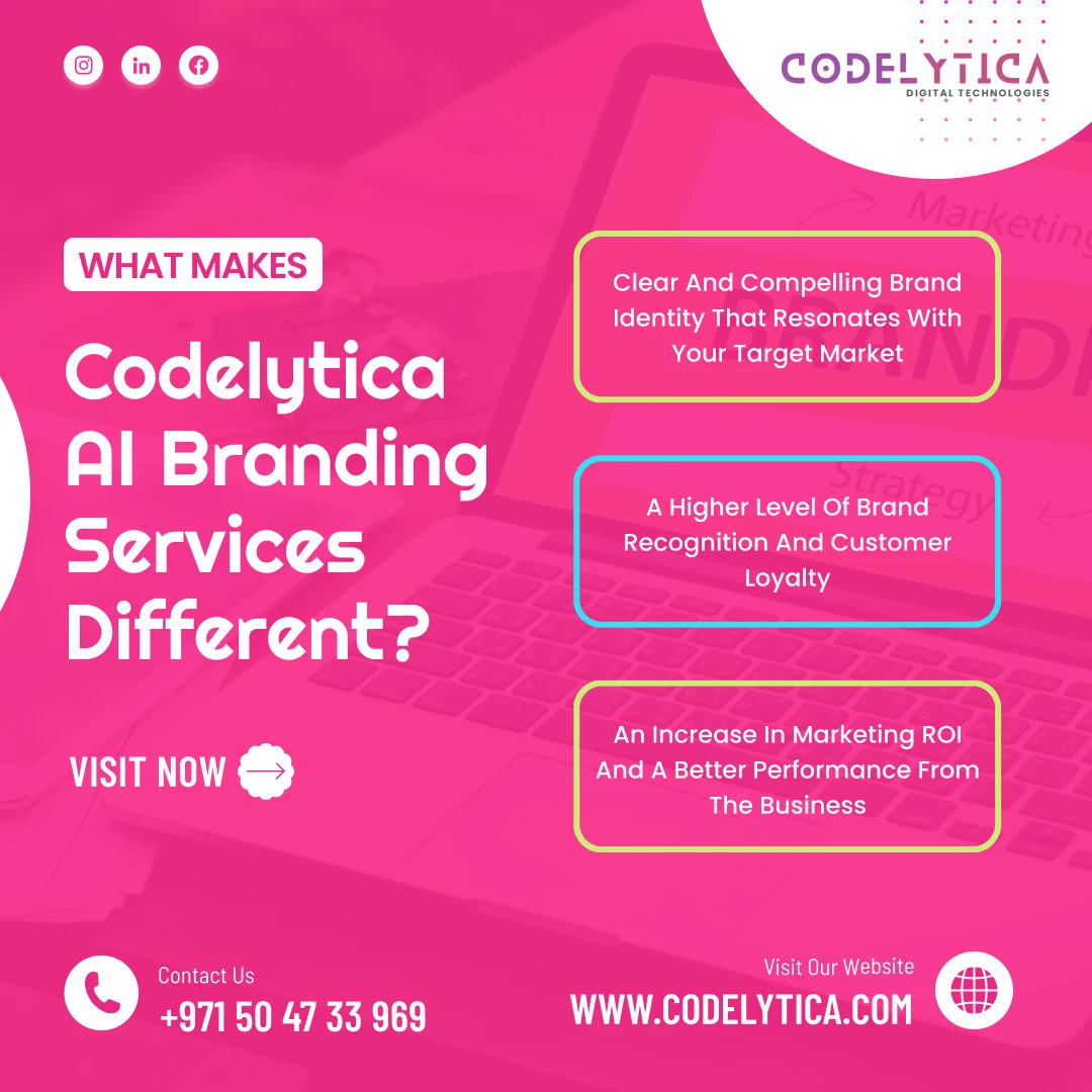 codelytica's tweet image. Your brand identity is more than just a logo and tagline. A solid brand identity will help people remember you and make a connection with your business.
The AI branding services offered by Codelytica will help you achieve your goals
#branding #brandingdesign #rebranding