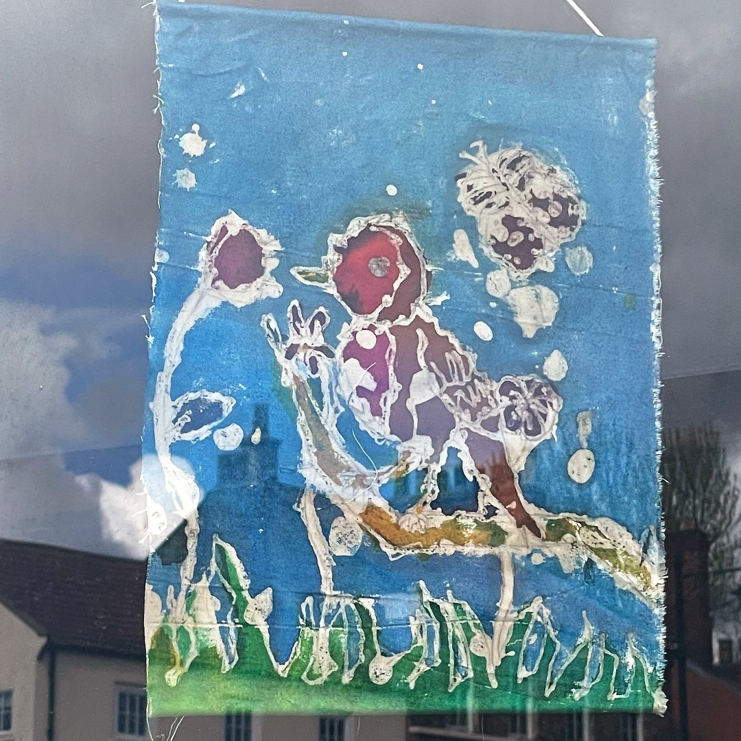 YarmSchool's tweet photo. Have you seen Prep’s fabulous Easter-themed artwork in Yarm High Street?

Year 5 used hot wax and Gutta to make the fabric art on display in the window of Caffe Nero, while Year 2 painted and decorated the creepy crawlies you can see in @WaterstonesYarm.

#prepart #community https://t.co/omLxJ87YBK
