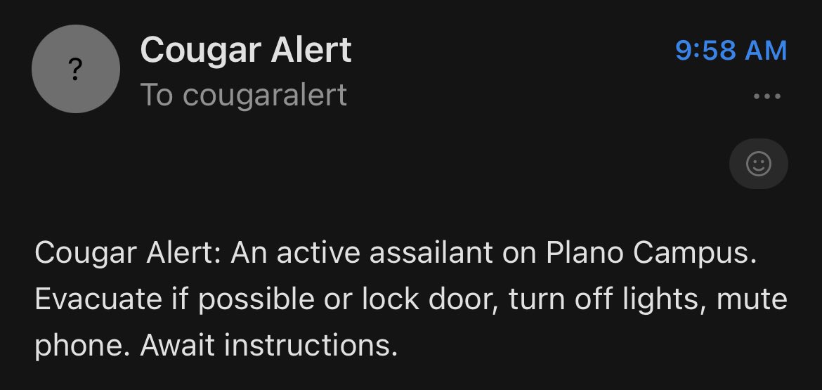 J7_Luna's tweet photo. Thank God I go the Wylie Collin college campus. Hopefully everyone in the Plano campus is safe. 🙏🏼 https://t.co/2R7eleC8LG