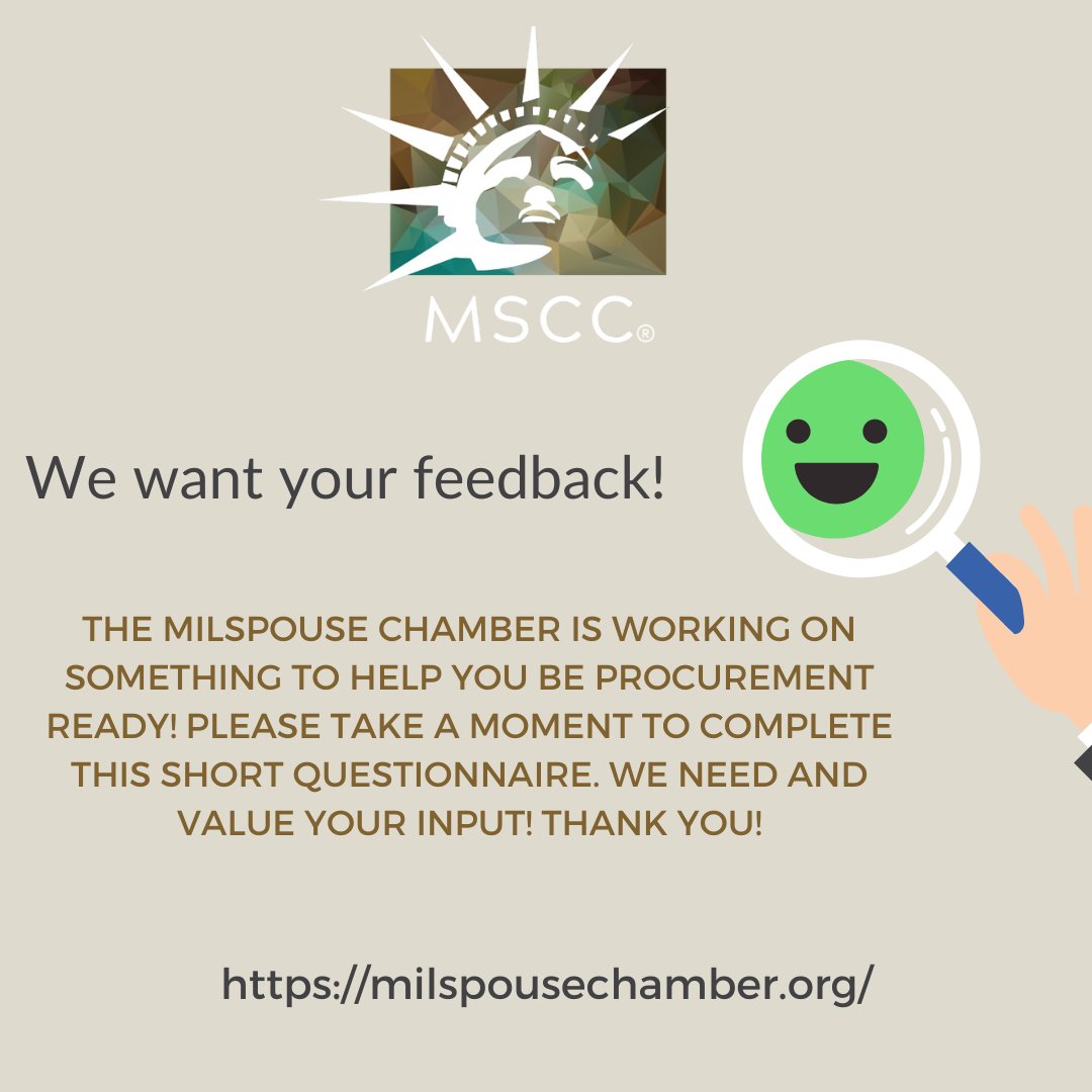 ATTN Milspouse Business Owners - Did you know that Corporations spend 58 cents of every dollar in revenue on payments to suppliers? Did you know that the U.S. Government spent over $27B in 2020 on women-owned businesses?  
docs.google.com/forms/d/e/1FAI…
