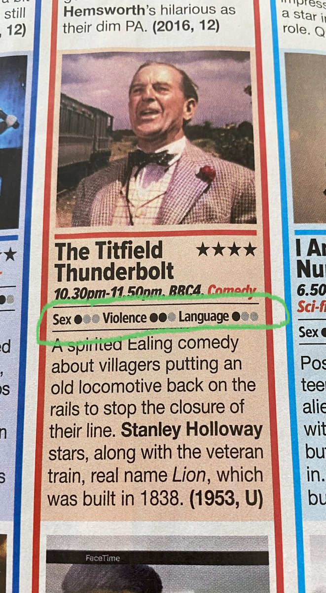 I think @whatsontvuk must have reviewed a different version of the film to the one I’m used too! 
#whatsontvmagazine #thetitfieldthunderbolt