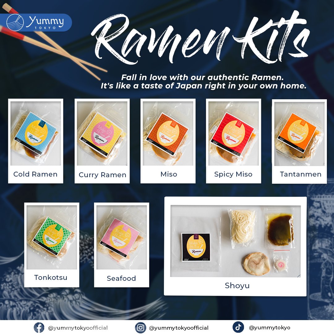 YummyTokyoPH's tweet photo. Who says authentic ramen has to be expensive? Yummy Tokyo offers affordable Make-at-Home Ramen Kits.

#YummyTokyo #exploremanila #pinoyfoodie #eatPilipinas #welovetoeatph 
#thefoodadvenchers #wheninmanila #RecommendEat #thefoodiestation https://t.co/Z6oNxuNwV8