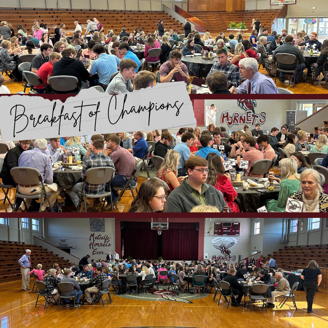 Thank you to our Chamber of Commerce and community leaders for helping us celebrate our AP and Dual Credit students at this morning’s Breakfast of Champions! We are very proud of our students and excited for their futures! #MetcalfeHornetsEver