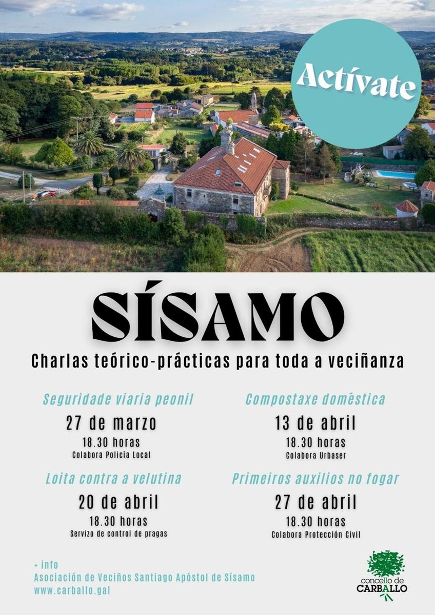 carballo_gal's tweet image. 📢 Segunda xornada do programa #Actívate no centro social de #Sísamo. Hoxe ás 18.30 horas falamos de #compostaxe. Non faltes!