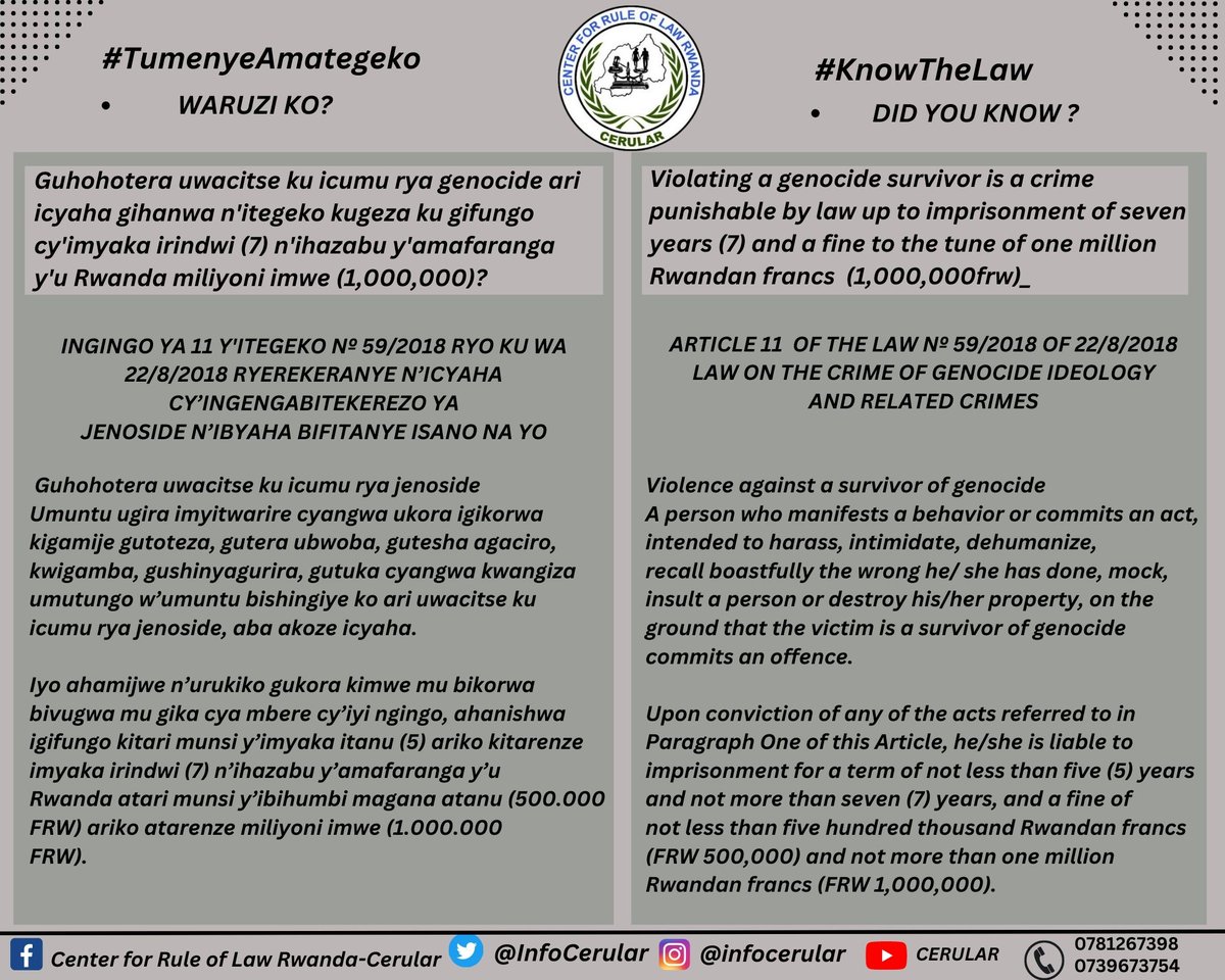InfoCerular's tweet photo. #Kwibuka29 #Unity_MemoryRW #RwOT @Rwanda_Justice @RwandaGov https://t.co/HMDNUIiKRk