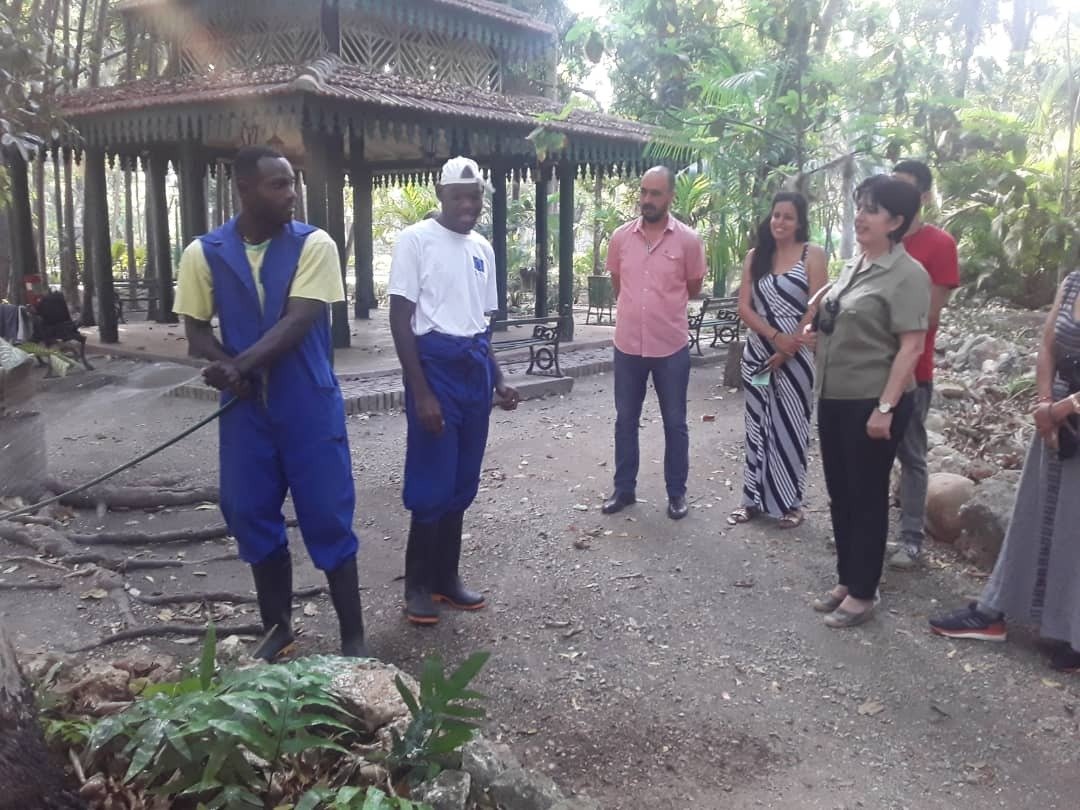 Hoy en la mañana la ministra del #MtssCuba , @MartaEFeito y jóvenes del organismo, intercambiaron en la Quinta de Los Molinos, centro de referencia en un sistemático programa de inclusión social y donde laboran personas en situación de  discapacidad intelectual.