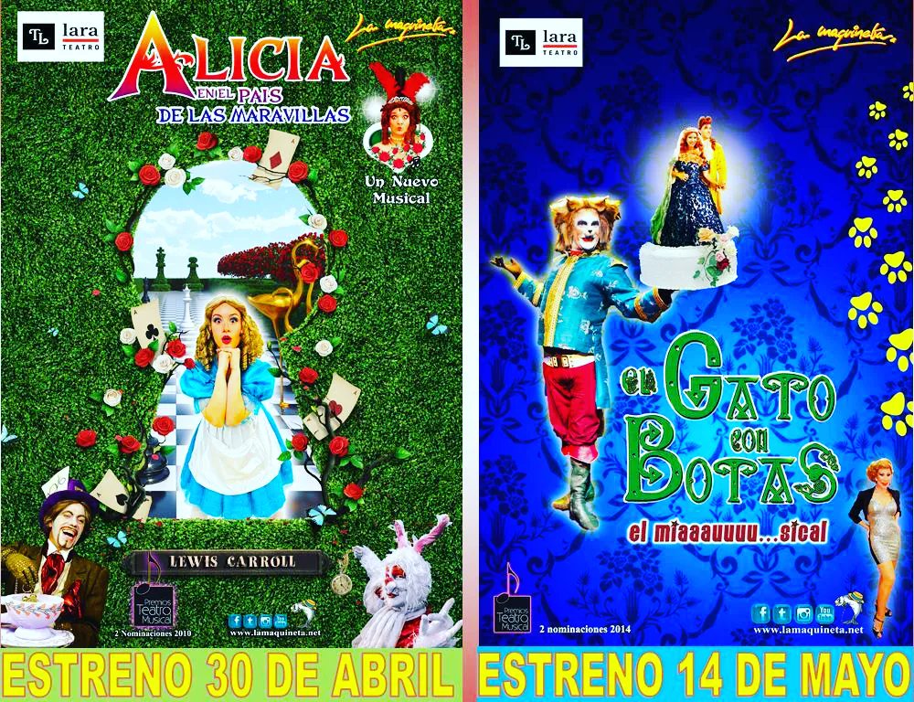 cia_lamaquineta's tweet photo. Ya queda menos para disfrutar de nuestros #musicales para toda la #familia en el @teatrolara
.
#musicalfamiliar #musical #niños #ocio #teatro #madrid #planes #familia #familiar #actors #granvia #elmiaaaauuuusical #elgatoconbotas #aliciaenelpaisdelasmaravillas https://t.co/CG1xik9Aj9