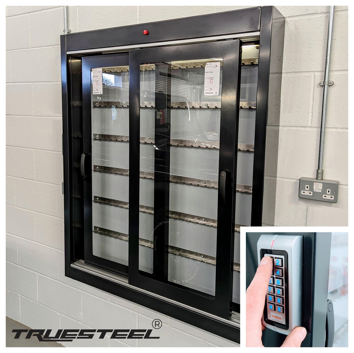 TRBullworthy's tweet image. Electronic key cabinets from Truesteel can be made to any size and as with every product from Truesteel, is built to last. 

#secureworkshopkeys #keymanagementsolution #organisedworkshopkeys #electronickeystorage #efficientkeyaccess #digitalkeysecurity #automatedkeytracking