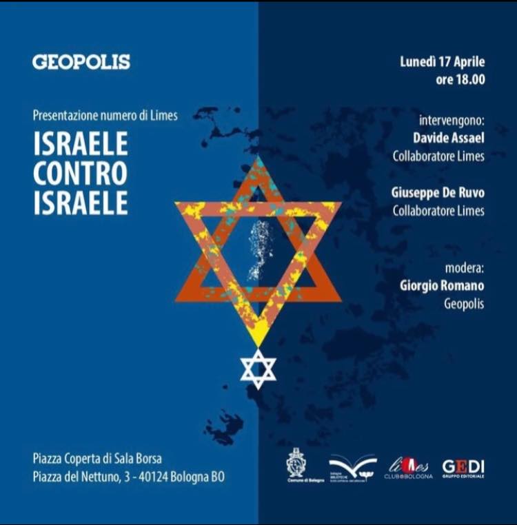AssLechLecha's tweet photo. Prima presentazione di Il nuovo numero di @limesonline dedicato ad #Israele, a cui ha contribuito anche Davide #Assael, Presidente @AssLechLecha. Ci vediamo a #Bologna lunedì 17 aprile alle 18.00! Grazie a @geopolis_online https://t.co/vLYBSmmNJZ