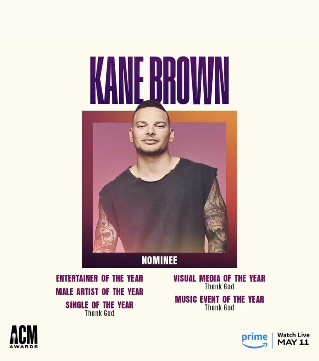 nabarnes's tweet photo. A little morning recap… ✨✨✨✨✨
@kanebrown has been nominated for 5 #ACMAwards🙌🏻
#EOTY #EnteratinerOfTheYear #MaleArtistoftheYear #SingleoftheYear
#MusicEventoftheYear #VisualMediaoftheYear 
#KatelynBrown #ThankGod #ACM
Watch live on May 11 #AmazonPrime https://t.co/JsthLBXnAH